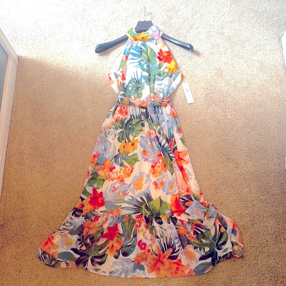 NWT Eliza J Halter Midi Dress